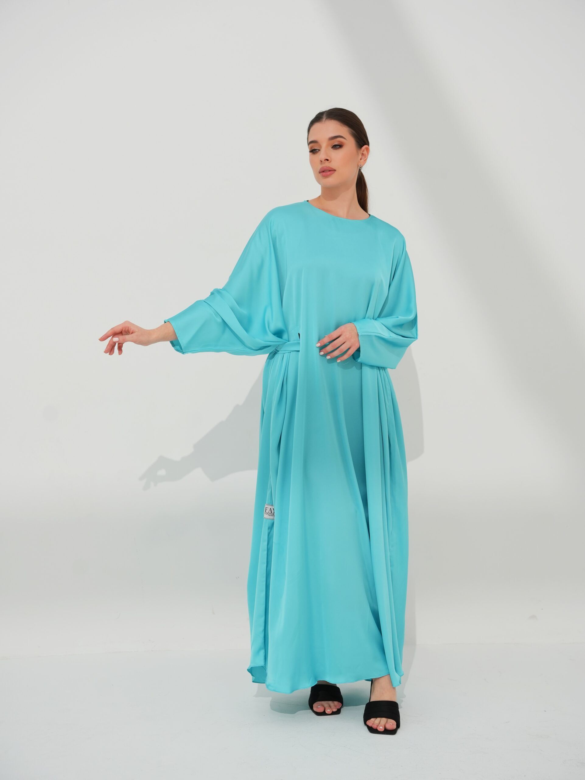 Blue Farasha Abaya - Fay Couture